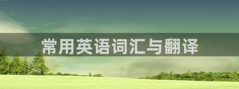 天顺娱乐腾讯分分彩：常用英语词汇与翻译