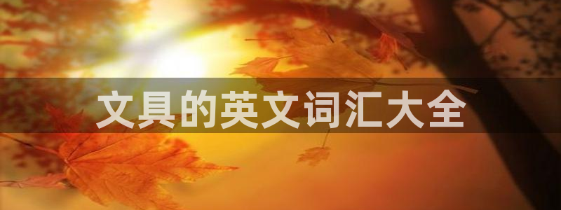 天顺娱乐总代理是谁呀：文具的英文词汇大全